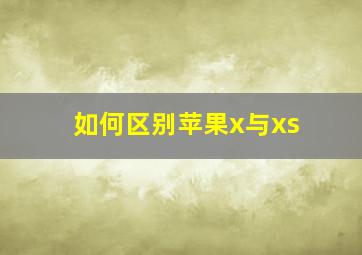 如何区别苹果x与xs