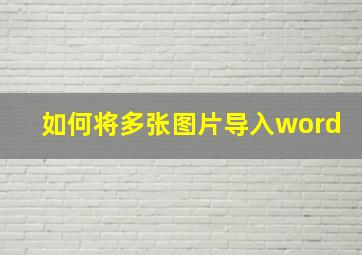 如何将多张图片导入word