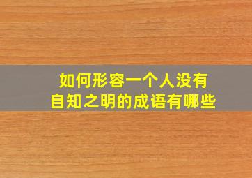 如何形容一个人没有自知之明的成语有哪些