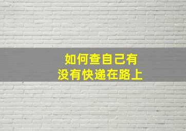 如何查自己有没有快递在路上