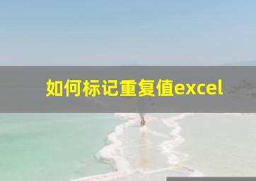 如何标记重复值excel