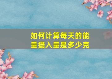 如何计算每天的能量摄入量是多少克