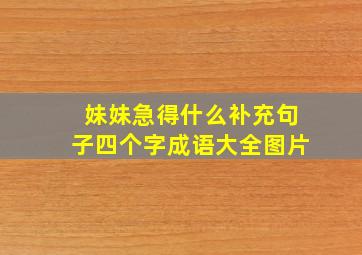 妹妹急得什么补充句子四个字成语大全图片