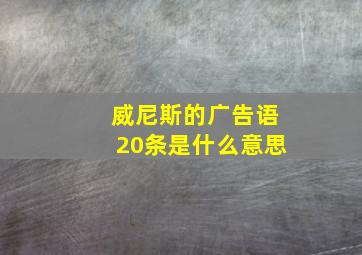 威尼斯的广告语20条是什么意思