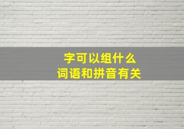 字可以组什么词语和拼音有关