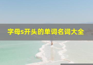 字母s开头的单词名词大全