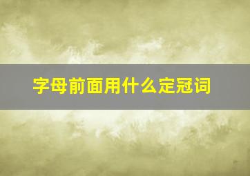 字母前面用什么定冠词