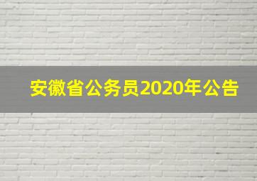 安徽省公务员2020年公告