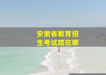 安徽省教育招生考试院在哪