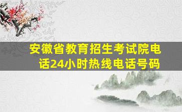 安徽省教育招生考试院电话24小时热线电话号码