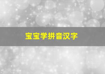 宝宝学拼音汉字