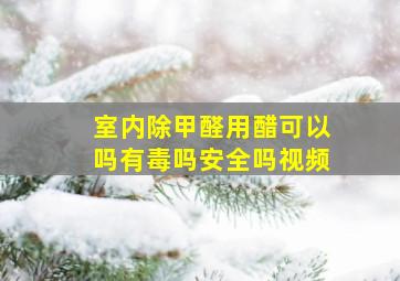 室内除甲醛用醋可以吗有毒吗安全吗视频