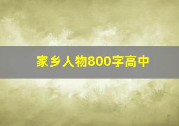 家乡人物800字高中