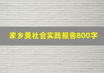 家乡美社会实践报告800字