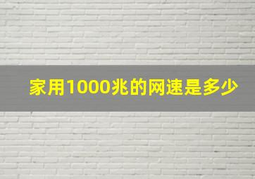 家用1000兆的网速是多少