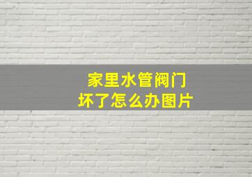 家里水管阀门坏了怎么办图片