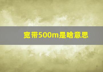 宽带500m是啥意思