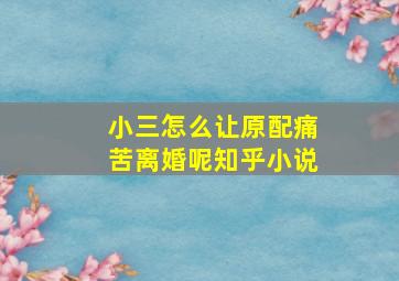 小三怎么让原配痛苦离婚呢知乎小说