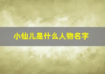 小仙儿是什么人物名字