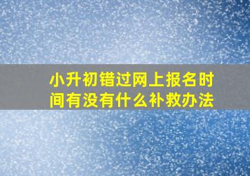 小升初错过网上报名时间有没有什么补救办法