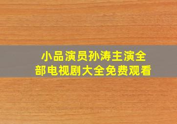 小品演员孙涛主演全部电视剧大全免费观看