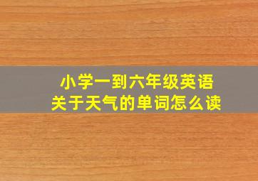 小学一到六年级英语关于天气的单词怎么读