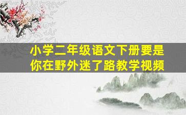 小学二年级语文下册要是你在野外迷了路教学视频