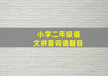 小学二年级语文拼音词语题目