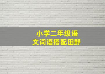 小学二年级语文词语搭配田野