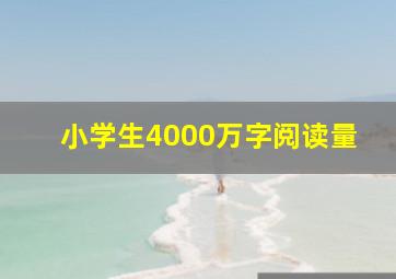 小学生4000万字阅读量