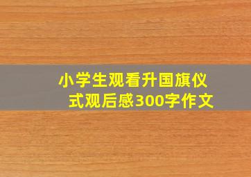 小学生观看升国旗仪式观后感300字作文