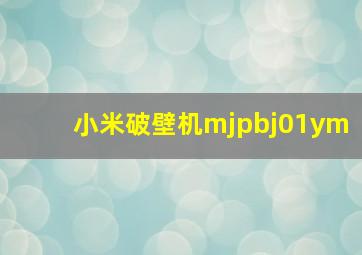 小米破壁机mjpbj01ym