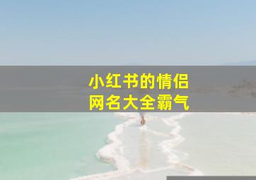 小红书的情侣网名大全霸气