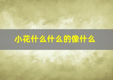 小花什么什么的像什么