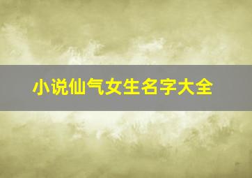 小说仙气女生名字大全