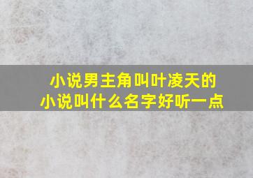 小说男主角叫叶凌天的小说叫什么名字好听一点