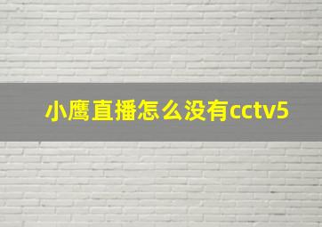 小鹰直播怎么没有cctv5