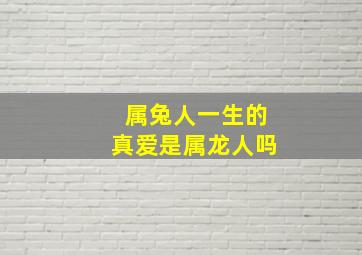 属兔人一生的真爱是属龙人吗