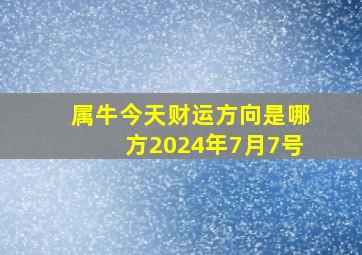 属牛今天财运方向是哪方2024年7月7号