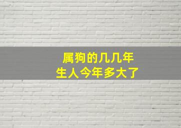 属狗的几几年生人今年多大了