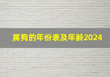 属狗的年份表及年龄2024