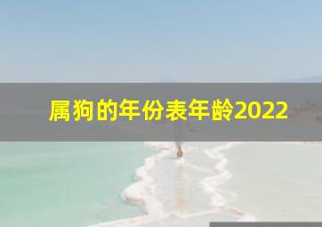 属狗的年份表年龄2022