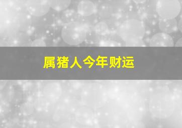 属猪人今年财运