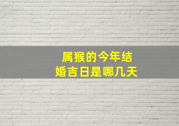 属猴的今年结婚吉日是哪几天