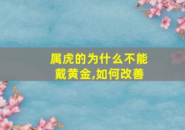 属虎的为什么不能戴黄金,如何改善