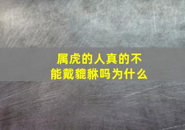 属虎的人真的不能戴貔貅吗为什么