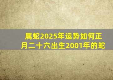 属蛇2025年运势如何正月二十六出生2001年的蛇