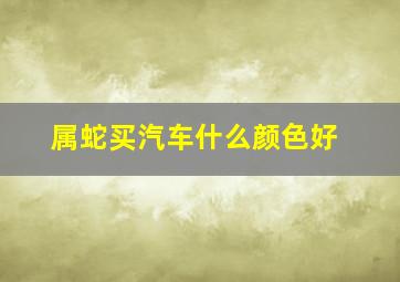 属蛇买汽车什么颜色好