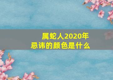 属蛇人2020年忌讳的颜色是什么