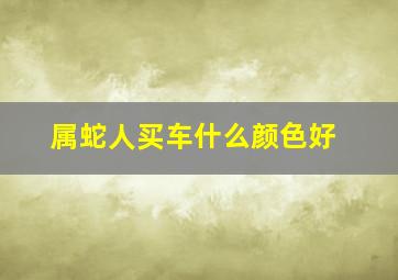 属蛇人买车什么颜色好